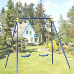 Altalena da giardino per bambini 2 posti 209x142cm acciaio Sissi