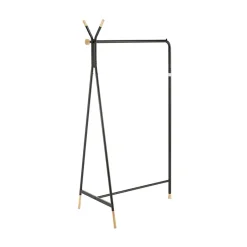 Appendiabiti da ingresso 91x165h cm moderno in acciaio nero rovere Shira