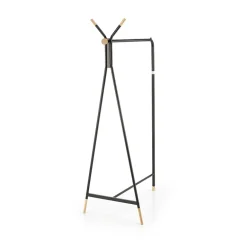Appendiabiti da ingresso 91x165h cm moderno in acciaio nero rovere Shira