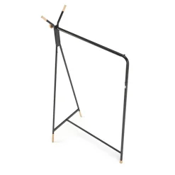 Appendiabiti da ingresso 91x165h cm moderno in acciaio nero rovere Shira
