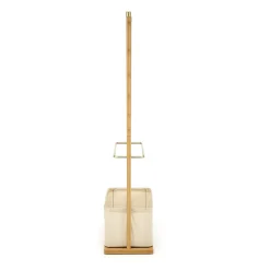 Appendiabiti da ingresso 60x166h cm in bambù tessuto beige oro Yasu