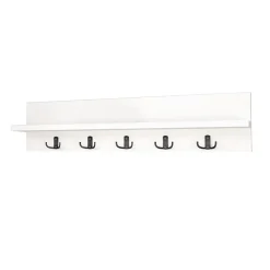 Appendiabiti da parete 80x18cm con mensola bianco Makira