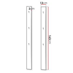 Appendiabiti da parete 13x163h cm bianco Accent