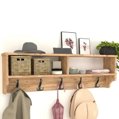 Appendiabiti da parete 120x37h cm con vani rovere Fionia
