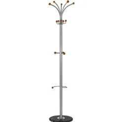 Appendiabiti 38x180h cm moderno in acciaio argento effetto marmo nero Mozu
