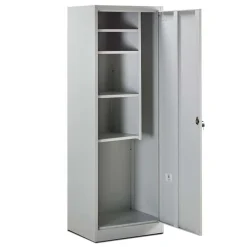 Armadietto 1 anta con ripiani multiuso 62x180cm in metallo grigio Leg