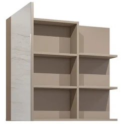 Armadietto bagno con specchio 78x71h cm 1 anta 3 mensole tortora Linda