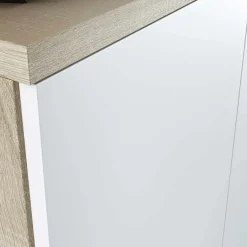 Armadietto ufficio 80x119h cm 2 ante rovere bianco opaco Work