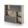 Armadietto ufficio 120x106h cm rovere antracite lucido Time V