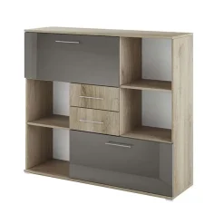 Armadietto ufficio 120x106h cm rovere antracite lucido Time V