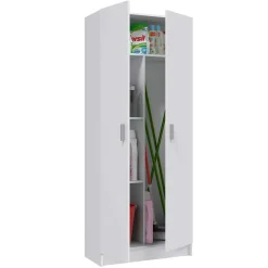 Armadio ingresso 73x180h cm 2 ante battenti multiuso bianco opaco Corie