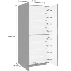 Armadio scarpiera 80x168h cm 4 ante grigio cemento Zenzero
