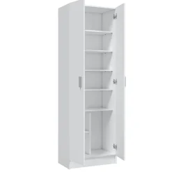 Armadio scarpiera 59x180h cm 2 ante battenti bianco opaco Easy