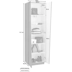 Armadio soggiorno 60x200h cm moderno 2 ante ossido Candia Gihome®