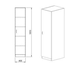 Armadio 40x191h cm 1 anta moderno noce Marzia
