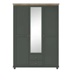Armadio 154x216h cm 3 ante 2 cassetti con specchio verde quercia Texel