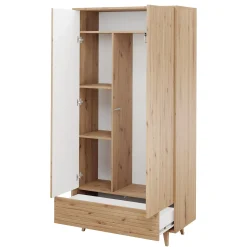 Armadio 92x180h cm 2 ante 1 cassetto cannettato soggiorno cannettato rovere Branch