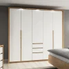 Armadio 225x215h cm 5 ante 3 cassetti bianco rovere Sweet