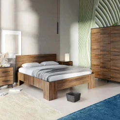 Armadio 91x185h cm 4 ante 5 ripiani noce Line