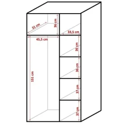 Armadio 85x195h cm 2 ante battente moderno bianco opaco Lola