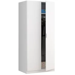 Armadio 81x180h cm 2 ante battenti  moderno bianco opaco Oz