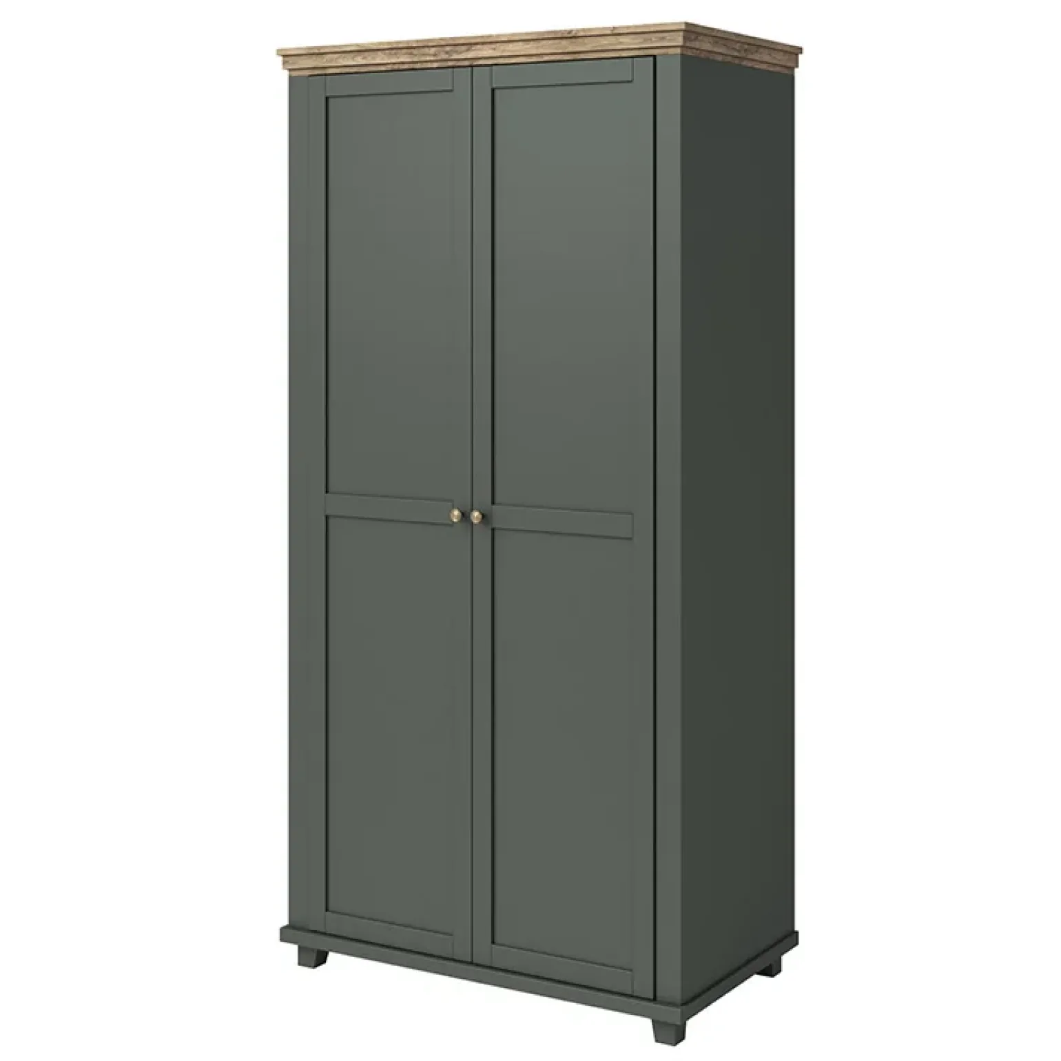 Armadio 108x216h cm 2 ante battenti moderno verde quercia Texel