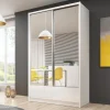 Armadio 134x214h cm 2 ante con specchio bianco lucido Jeki Gihome®
