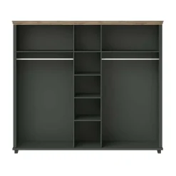 Armadio 246x216h cm 5 ante con specchio verde quercia Texel
