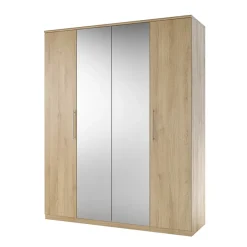 Armadio 161x199h cm 4 ante con specchio rovere Dogliani