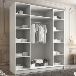 Armadio 200x215h cm 4 ante moderno bianco oro Glammy 4