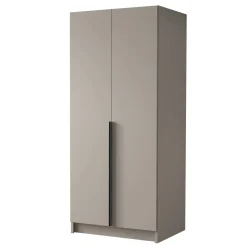 Armadio 100x215h cm 2 ante moderno beige nero Glammy 2