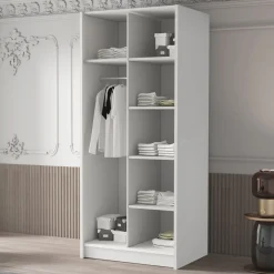 Armadio 100x215h cm 2 ante moderno bianco oro Glammy 2