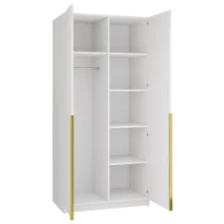 Armadio 100x215h cm 2 ante moderno bianco oro Glammy 2