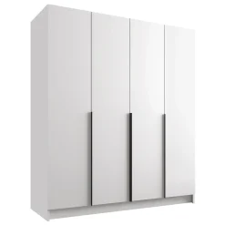 Armadio 200x215h cm 4 ante moderno bianco nero Glammy 4