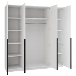 Armadio 200x215h cm 4 ante moderno bianco nero Glammy 4
