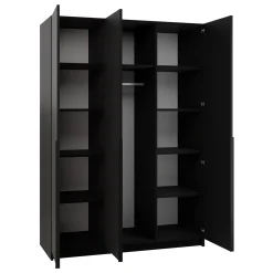 Armadio 150x215h cm 3 ante moderno nero Glammy 3