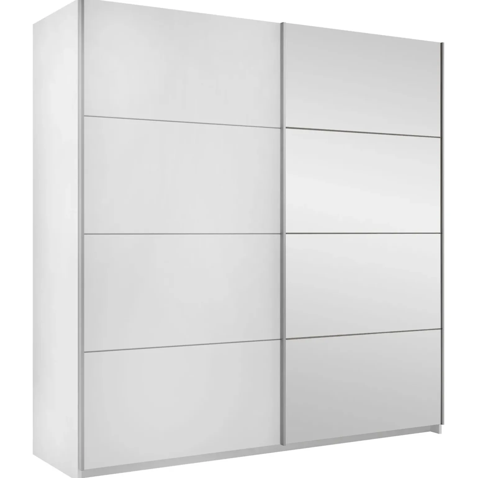 Armadio 200x210h cm 2 ante scorrevoli con specchio bianco Lilly