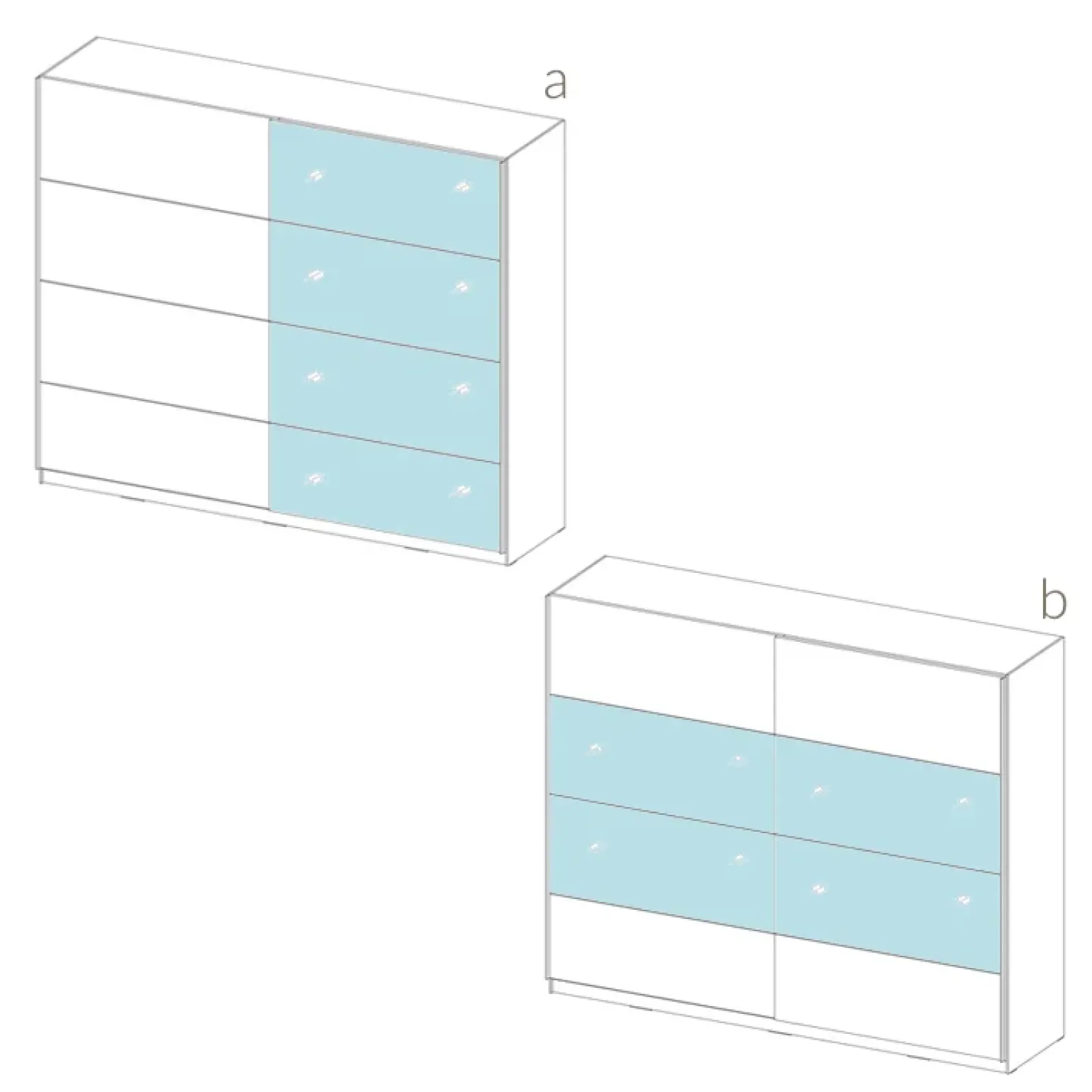 Armadio 180x210h cm 2 ante scorrevoli con specchio moderno rovere scuro Lisbona Gihome®