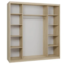 Armadio 200x215h cm 2 ante scorrevoli con specchio rovere sonoma Silven