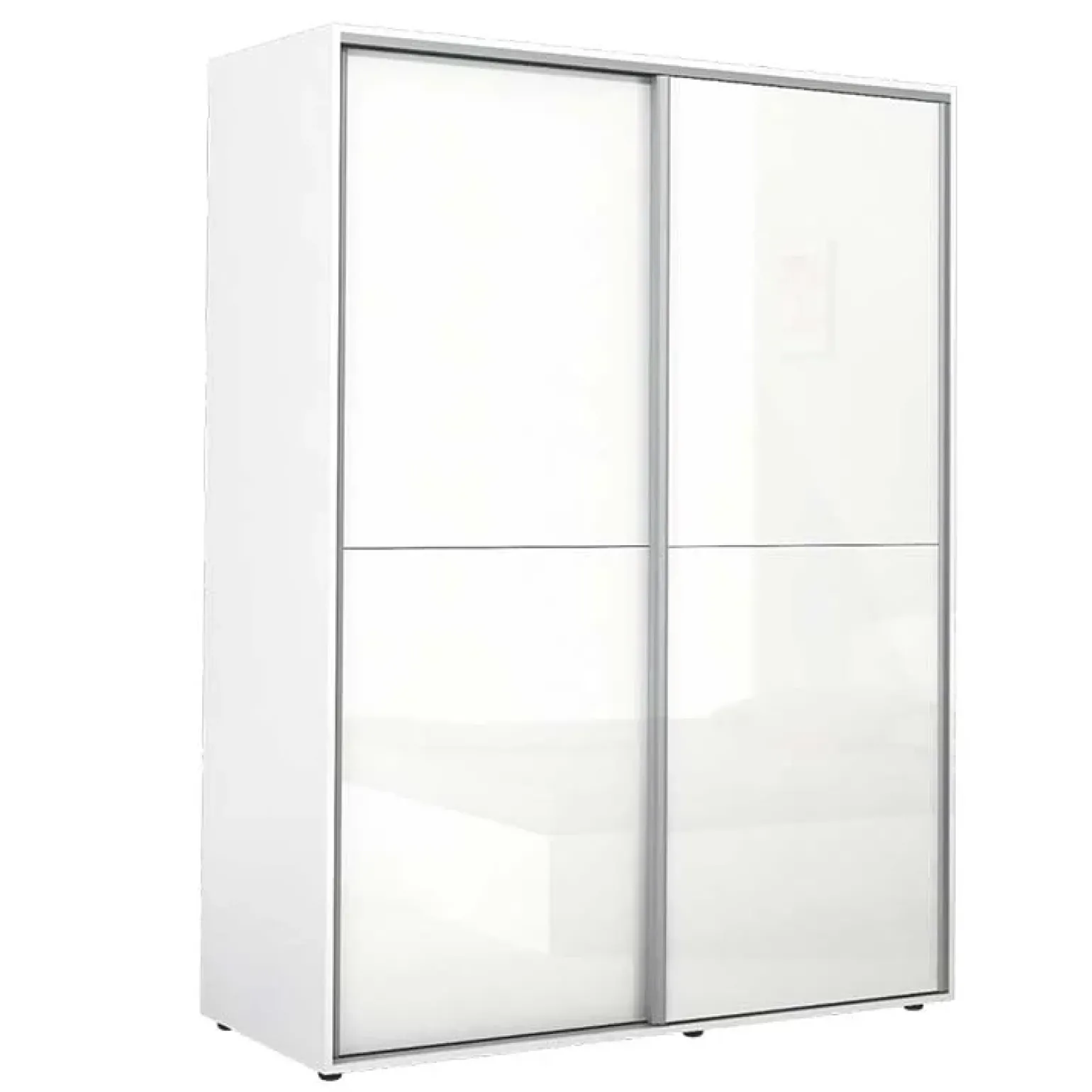 Armadio 150x200h cm 2 ante scorrevoli bianco lucido Roma