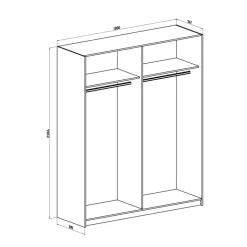 Armadio 180x219h cm 2 ante scorrevoli bianco frassinato cemento Mosca