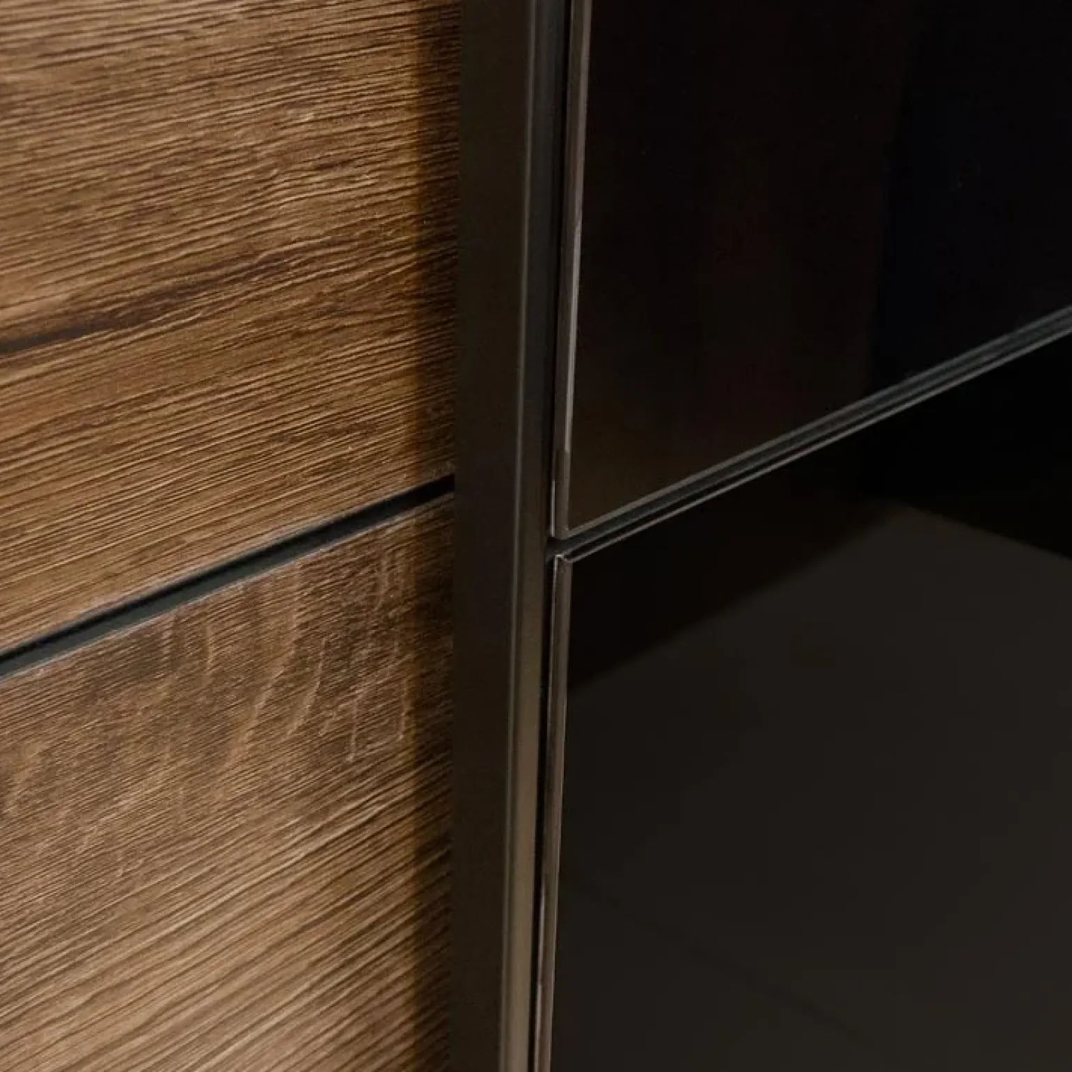 Armadio 270x210h cm 2 ante scorrevoli rovere nero lucido Cortina Gihome®