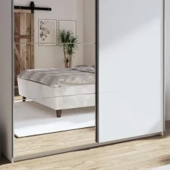 Armadio 180x219h cm 2 ante scorrevoli moderno bianco frassinato  Caracas
