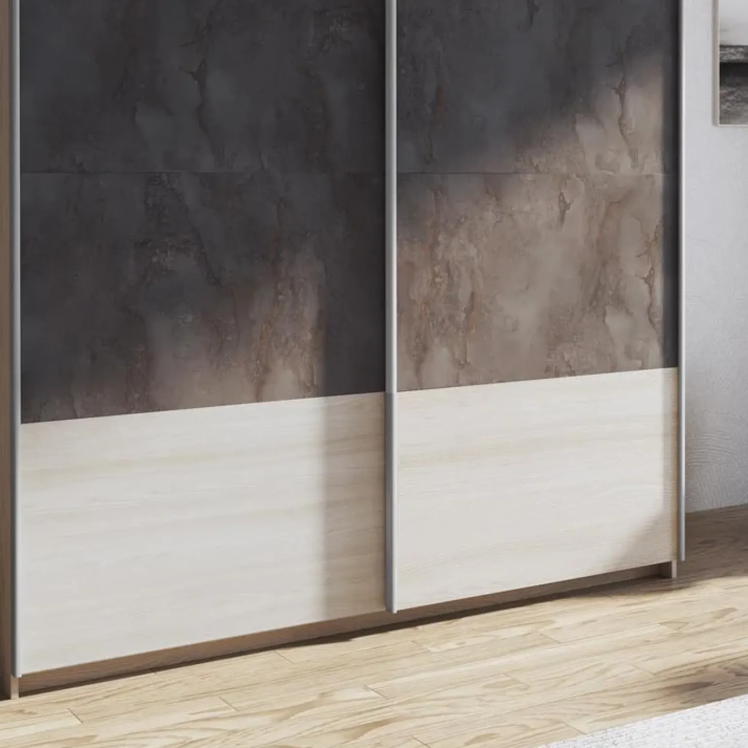 Armadio 180x219h cm 2 ante scorrevoli rovere chiaro ossido Mosca