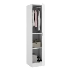 Armadio 41x184h cm con barra appendiabiti legno bianco Juan