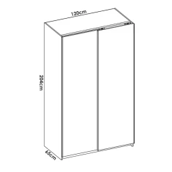 Armadio 120x204h cm due ante scorrevoli bianco Daniel