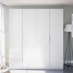Armadio 180x200h cm moderno 4 ante bianco lucido Mike Gihome®