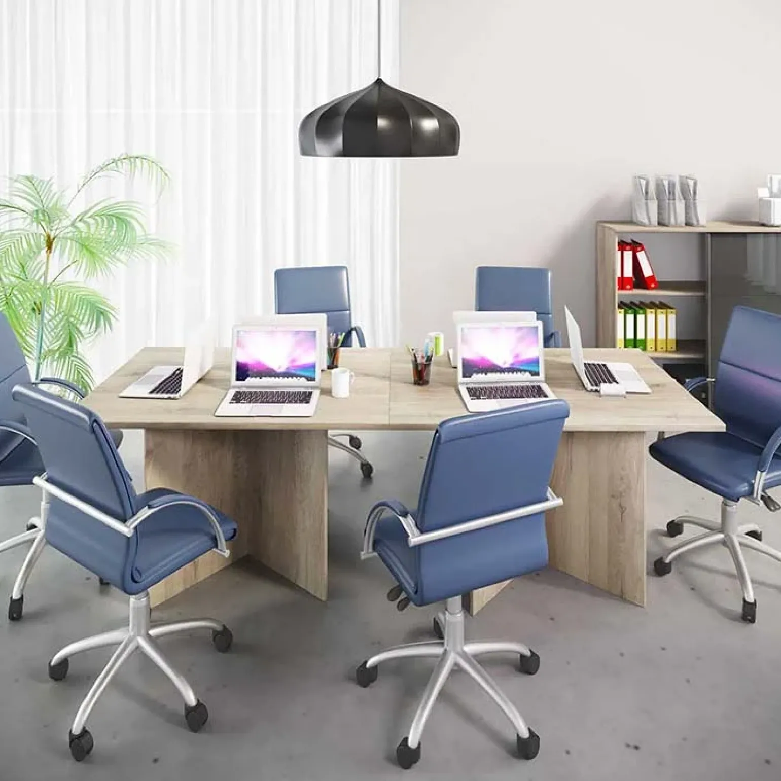 Arredo ufficio completo moderno rovere antracite lucido Time 1