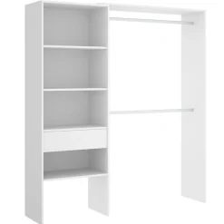 Cabina armadio 160x187h cm allungabile moderno aperto bianco Mobik