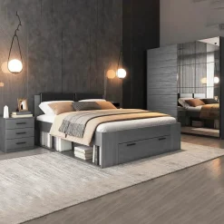 Camera completa con 2 comodini e armadio ossido Cortina Gihome®